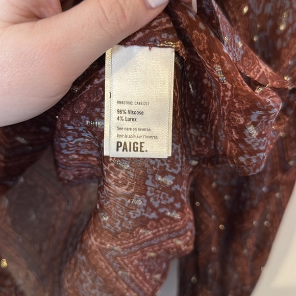 Paige Fia Long Sleeve Top in Iced Slate Multi size S - Picture 6 of 7